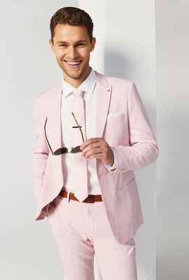 Mens Light Pink Tailored Suit Jacket